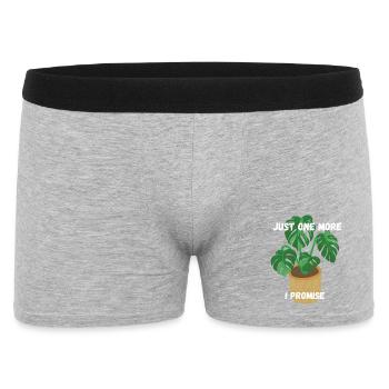 Nur noch eine Pflanze – ich verspreche es - Männer Boxer Shorts - Grau meliert - Vorne