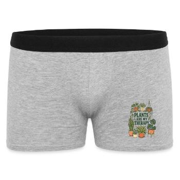Plants Are My Therapy – Zimmerpflanzen - Männer Boxer Shorts - Grau meliert - Vorne