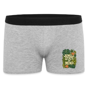 Jungle State of Mind – Tropische Pflanzen - Männer Boxer Shorts - Grau meliert - Vorne