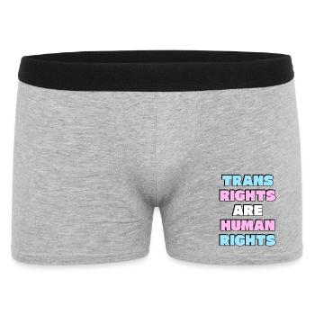 Trans-Rechte sind Menschenrechte - Männer Boxer Shorts - Grau meliert - Vorne