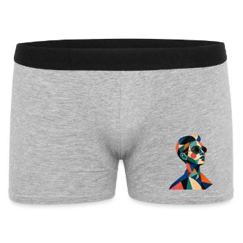 Geometric Color Portrait with Sunglasses - Men's Boxer Shorts - heather grey - Front