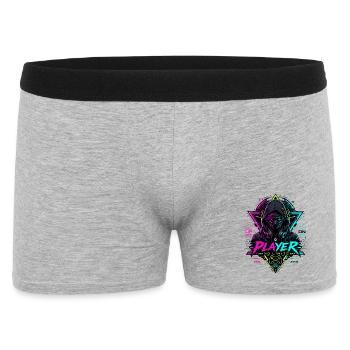 Player Neon Gamer Mask – No Limits - Männer Boxer Shorts - Grau meliert - Vorne