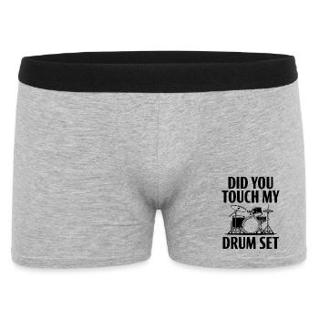 Hast du mein Trommelset angefasst - Männer Boxer Shorts - Grau meliert - Vorne