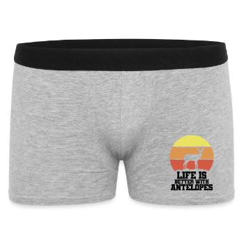 Slogan humoristique de safari vintage Antelope - Boxer Homme - gris chiné - Devant