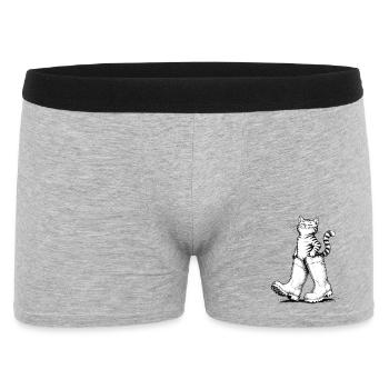 Chat en bottes en caoutchouc, Le Chat Botté - Boxer Homme - gris chiné - Devant