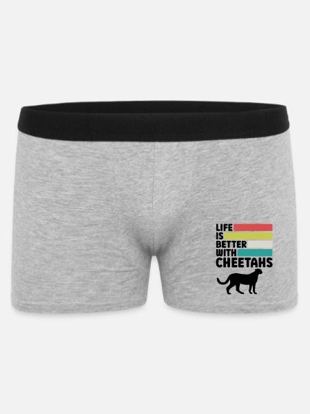 Life Is Better With Cheetahs - Männer Boxer Shorts - Grau meliert