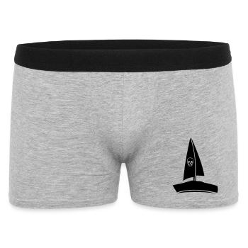 Piratenschiff Skull - Männer Boxer Shorts - Grau meliert - Vorne