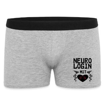 Neurologin mit Herz Geschenk - Männer Boxer Shorts - Grau meliert - Vorne
