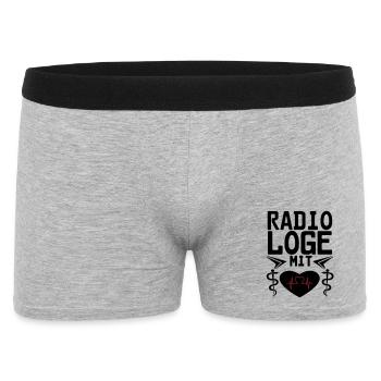 Radiologe mit Herz Geschenk - Männer Boxer Shorts - Grau meliert - Vorne