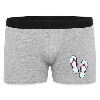 flip flops sommer beach strand party - Männer Boxer Shorts - Grau meliert - Vorne