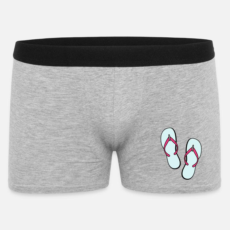flip flops sommer beach strand party - Männer Boxer Shorts - Grau meliert