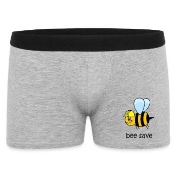 bee save, bee with helmet, funny bee, bee - Men's Boxer Shorts - heather grey - Front