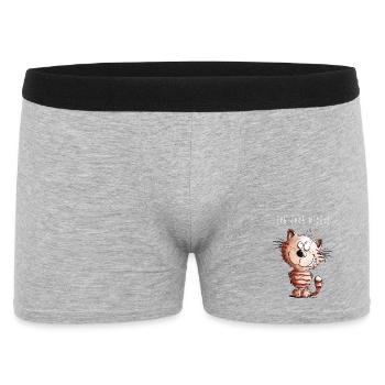 I do not cat I cat motif comic gift - Men's Boxer Shorts - heather grey - Front