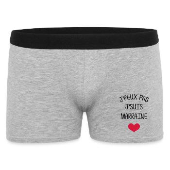Marraine Parrain Bébé Naissance Tante Amour - Boxer Homme - gris chiné - Devant