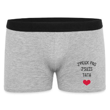 Tante / Tata / Marraine / Oncle / Nourrice / Bébé - Boxer Homme - gris chiné - Devant