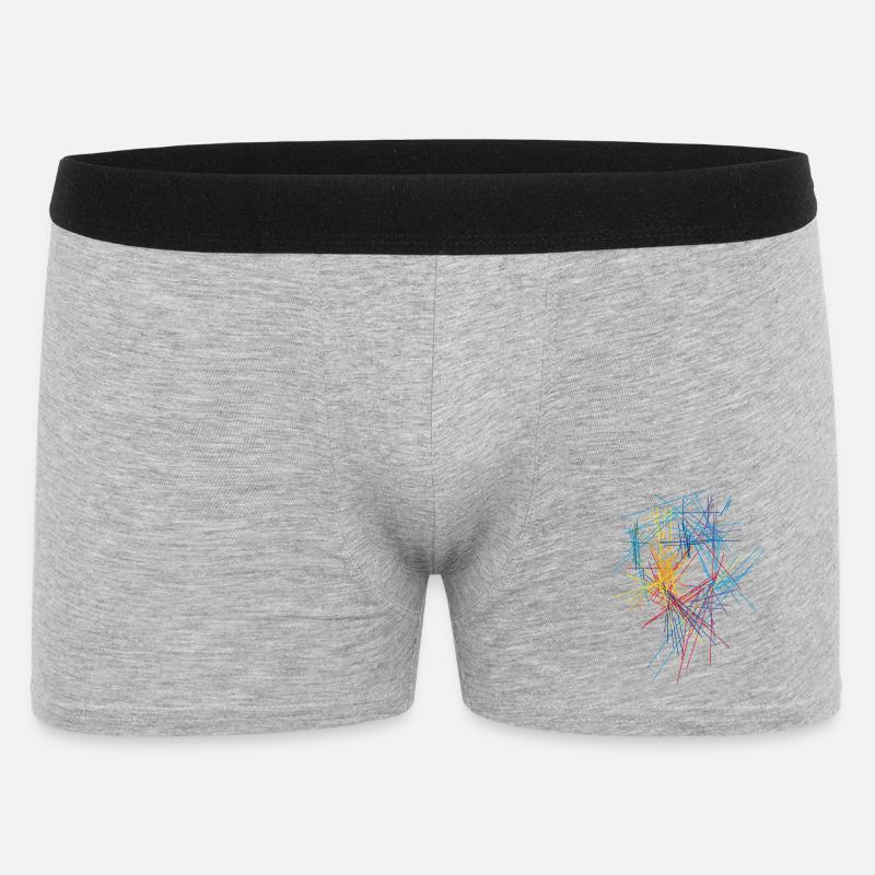 Farben Striche Design - Männer Boxer Shorts - Grau meliert