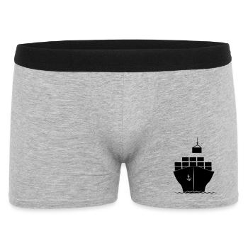 Bateau porte-conteneurs maritime avec chargement de grue - Boxer Homme - gris chiné - Devant