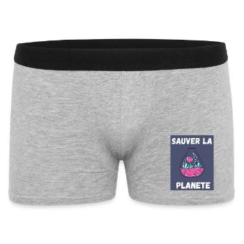 PLANETE. NATURE. JARDIN. ARBRE. FLEUR. PRINTEMPS - Boxer Homme - gris chiné - Devant