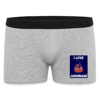 FEDER. GARTENARBEIT. RUHESTAND. FEDER. GARTEN. - Männer Boxer Shorts - Grau meliert - Vorne