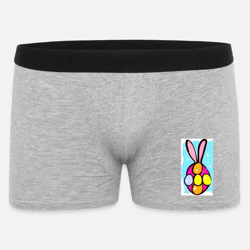 Bunte Osterhasen-Eier Illustration - Männer Boxer Shorts - Grau meliert
