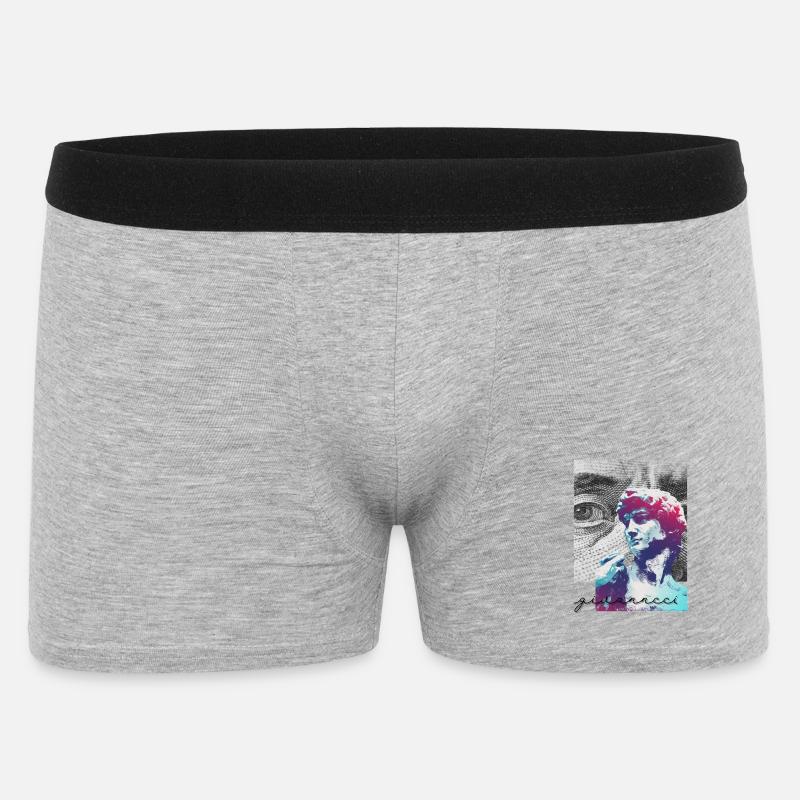 Jeu de couleur David Pop Art - Boxer Homme - gris chiné