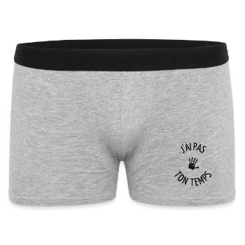 J'ai pas ton temps ! - Boxer Homme - gris chiné - Devant