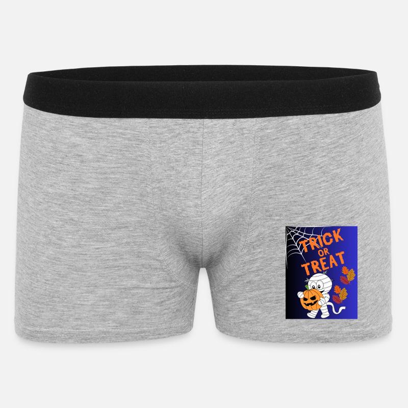 Trick oder Treat Mumie Kürbis - Männer Boxer Shorts - Grau meliert