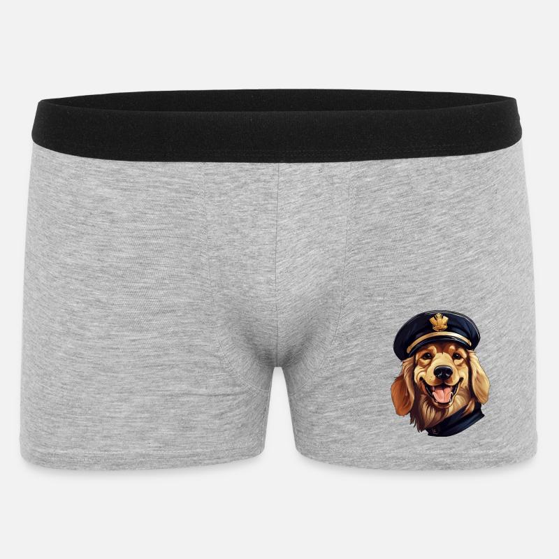 Hunde Polizei - Männer Boxer Shorts - Grau meliert