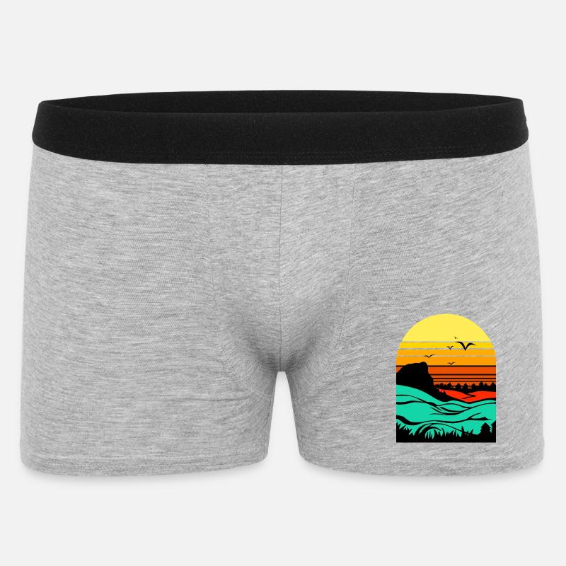 Abendrot - Männer Boxer Shorts - Grau meliert