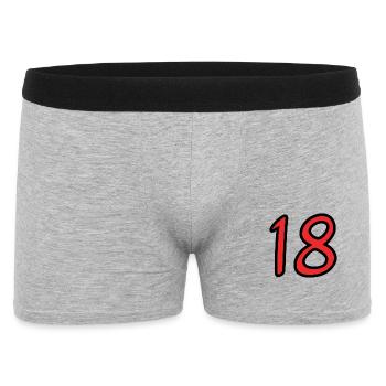 18. 18 YEARS OLD. 18th ANNIVERSARY. BIRTHDAY 18 YEARS. - Men's Boxer Shorts - heather grey - Front