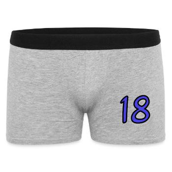 18. 18 YEARS OLD. 18th ANNIVERSARY. BIRTHDAY 18 YEARS. - Men's Boxer Shorts - heather grey - Front