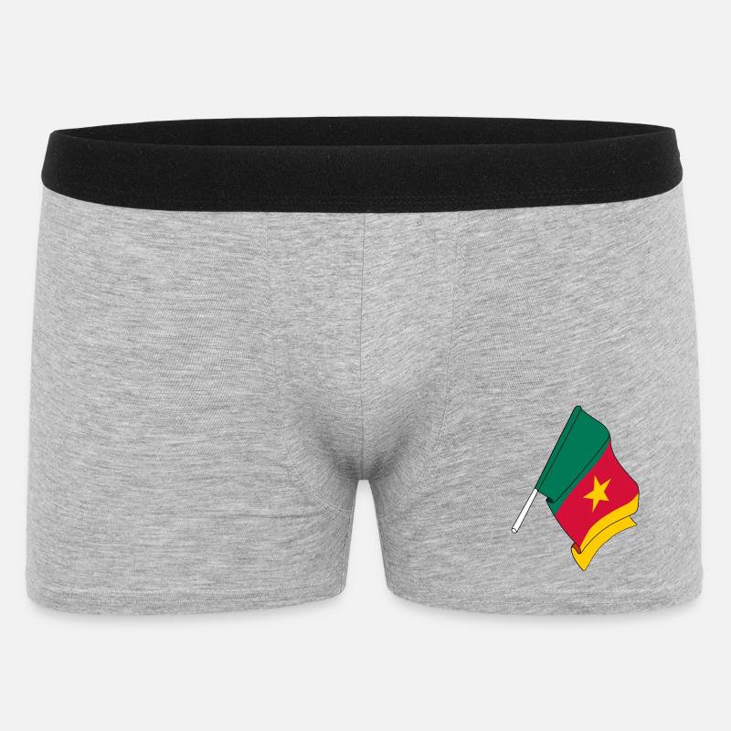 Flagge Kamerun - Männer Boxer Shorts - Grau meliert