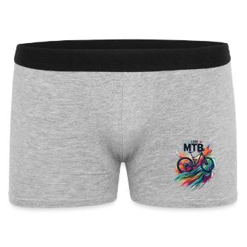 Vibrant Mountain Bike Adventure Design Love MTB - Boxer Homme - gris chiné - Devant