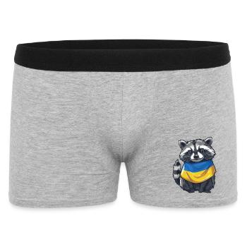 Cute raccoon with Ukraine bandana - Men's Boxer Shorts - heather grey - Front