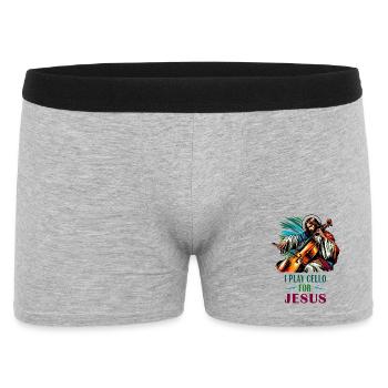 Je joue du violoncelle pour Jesus (musique pour - Boxer Homme - gris chiné - Devant