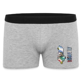 Aquarell Landkarte Albanien - Männer Boxer Shorts - Grau meliert - Vorne