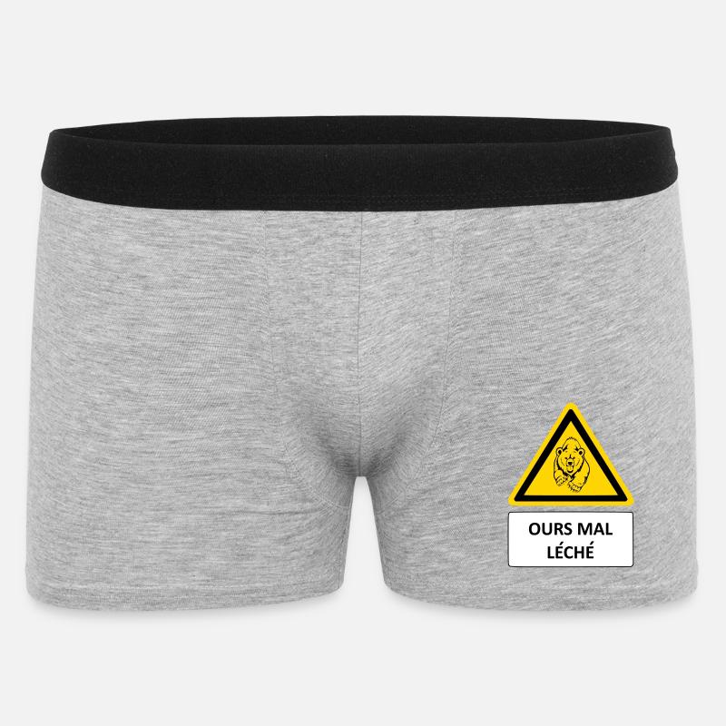 Bär schwer geleckt - Männer Boxer Shorts - Grau meliert