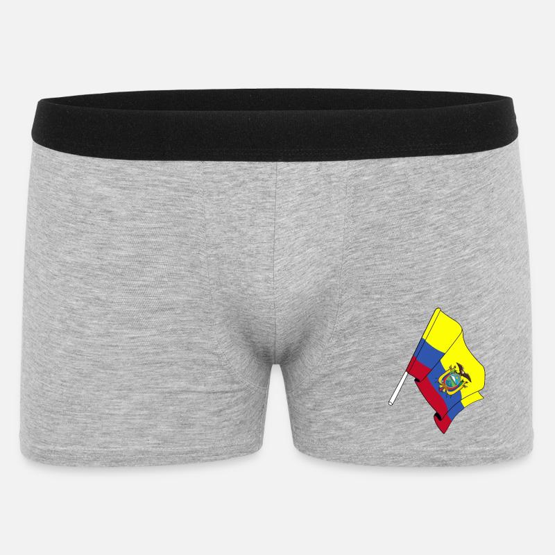 Flagge Ecuador - Männer Boxer Shorts - Grau meliert