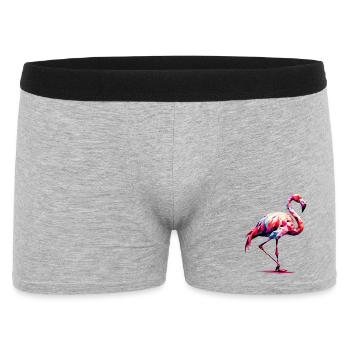 Flamant rose polygonal - Boxer Homme - gris chiné - Devant