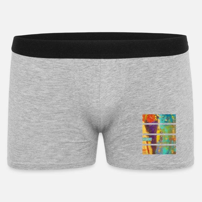 Lebendige abstrakte Blumenkomposition - Männer Boxer Shorts - Grau meliert