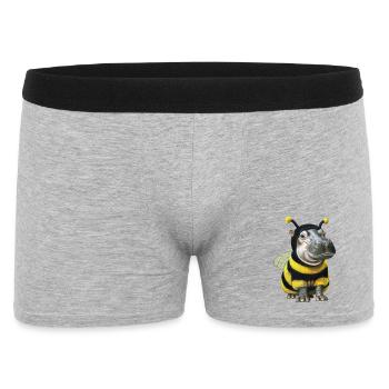Hippopotamus Bee 2 - Men's Boxer Shorts - heather grey - Front
