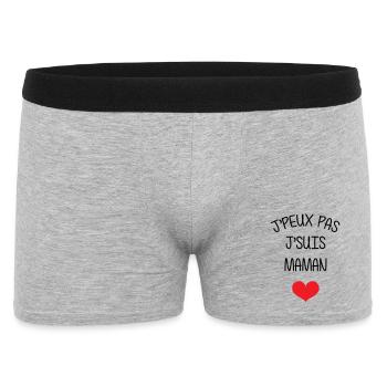 J'peux pas J'suis Maman / Fête des mères - Boxer Homme - gris chiné - Devant