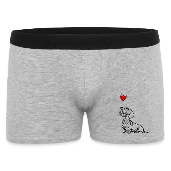 Rauhaa dachshund with heart, dachshund with heart. - Men's Boxer Shorts - heather grey - Front