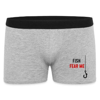 Fish Fear Me - Men's Boxer Shorts - heather grey - Front