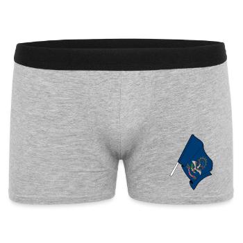 Flagge des Bundesstaates North Dakota USA - Männer Boxer Shorts - Grau meliert - Vorne