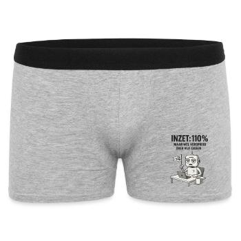 COMMITMENT: 110% – Robot at work with dry humor - Men's Boxer Shorts - heather grey - Front