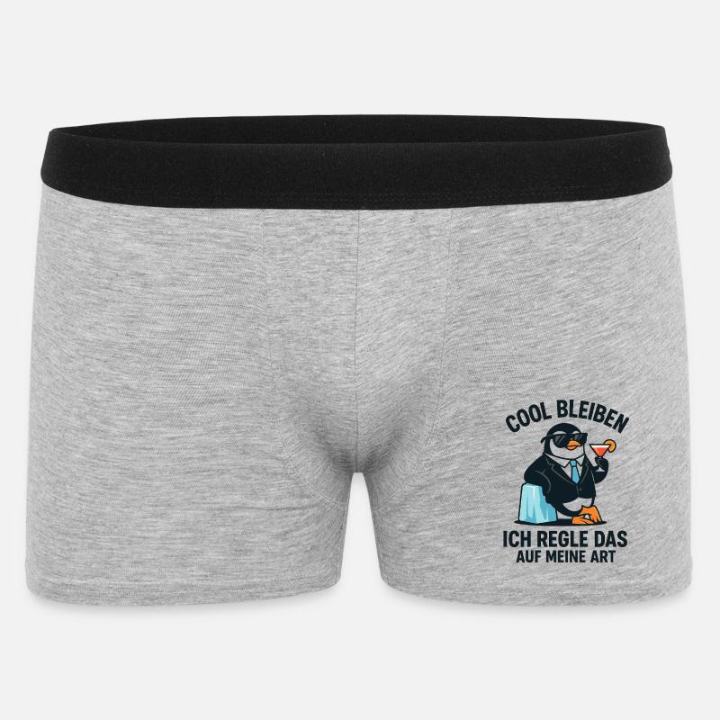 Penguin Cocktail Anzug - Männer Boxer Shorts - Grau meliert