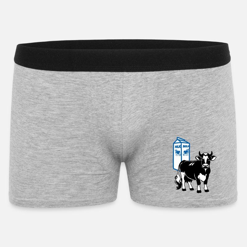 Milchkuh mit Milchkarton Hintergrund - Männer Boxer Shorts - Grau meliert