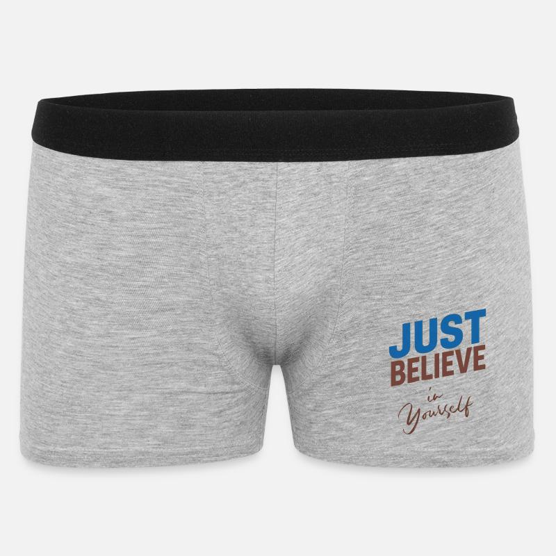 GLAUBE EINFACH AN DICH SELBST - Männer Boxer Shorts - Grau meliert