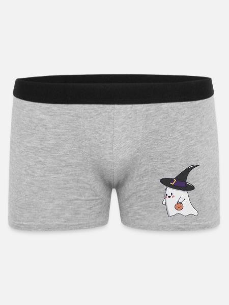 Sweet Ghost – Halloween Kawaii 🎃👻 - Men's Boxer Shorts - heather grey